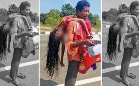 কোরাপুটে হৃদয়বিদারক ঘটনা: স্ত্রীকে কাঁধে করে ৮০ কিমি হাঁটলেন স্বামী